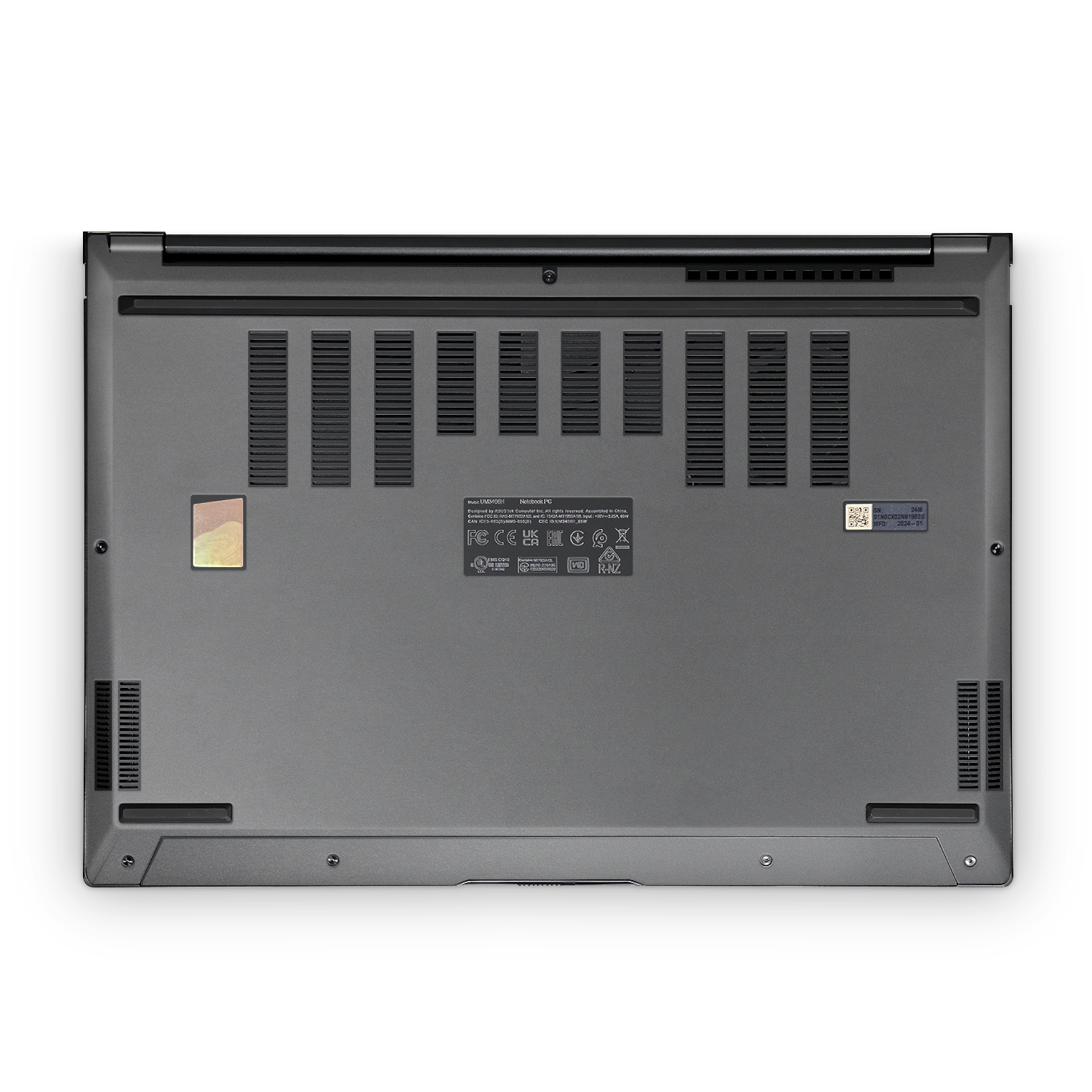 Asus Zenbook 14 Oled 2024 Professional Bottom Charcoal Grey Skin Wrap Cover