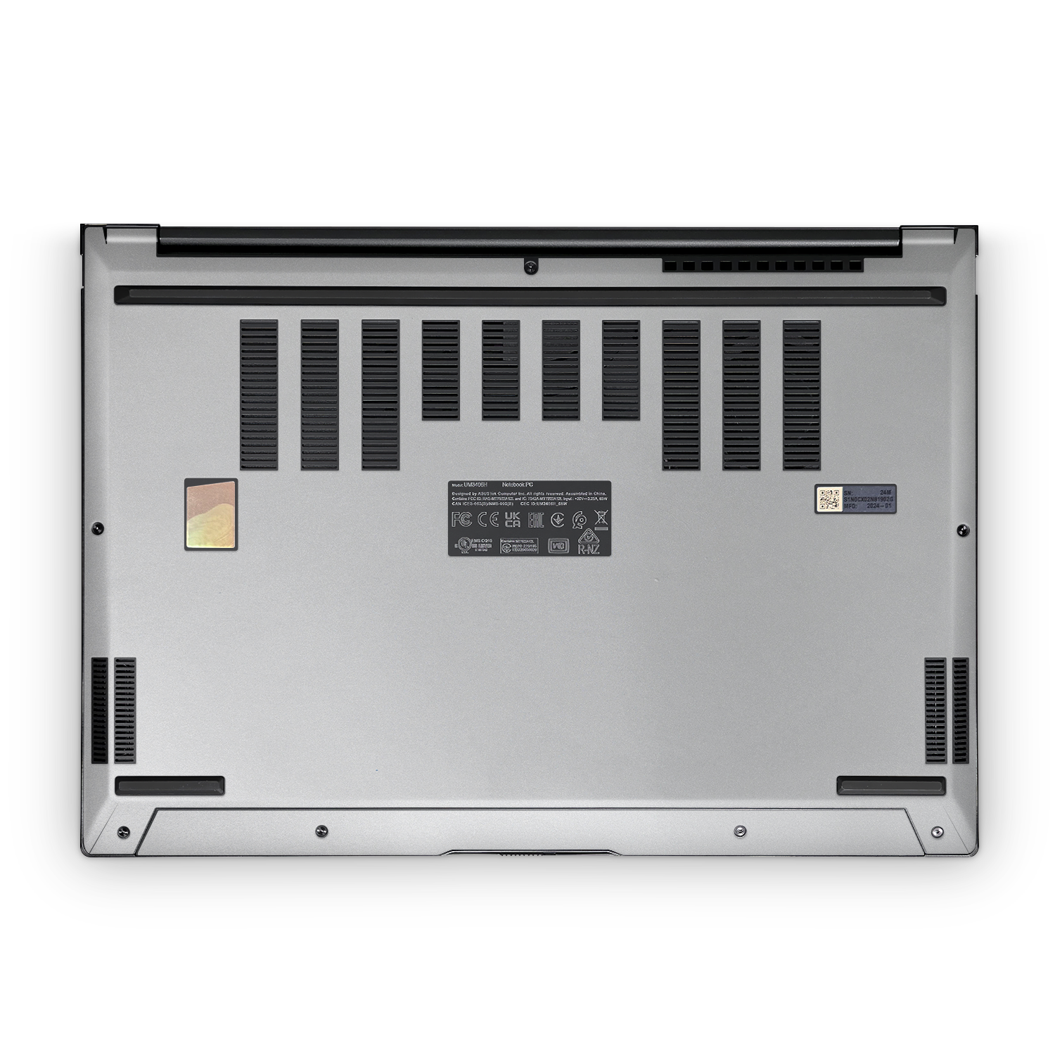 Asus Zenbook 14 Oled 2024 Professional Bottom Satin Aluminum Skin Wrap Cover