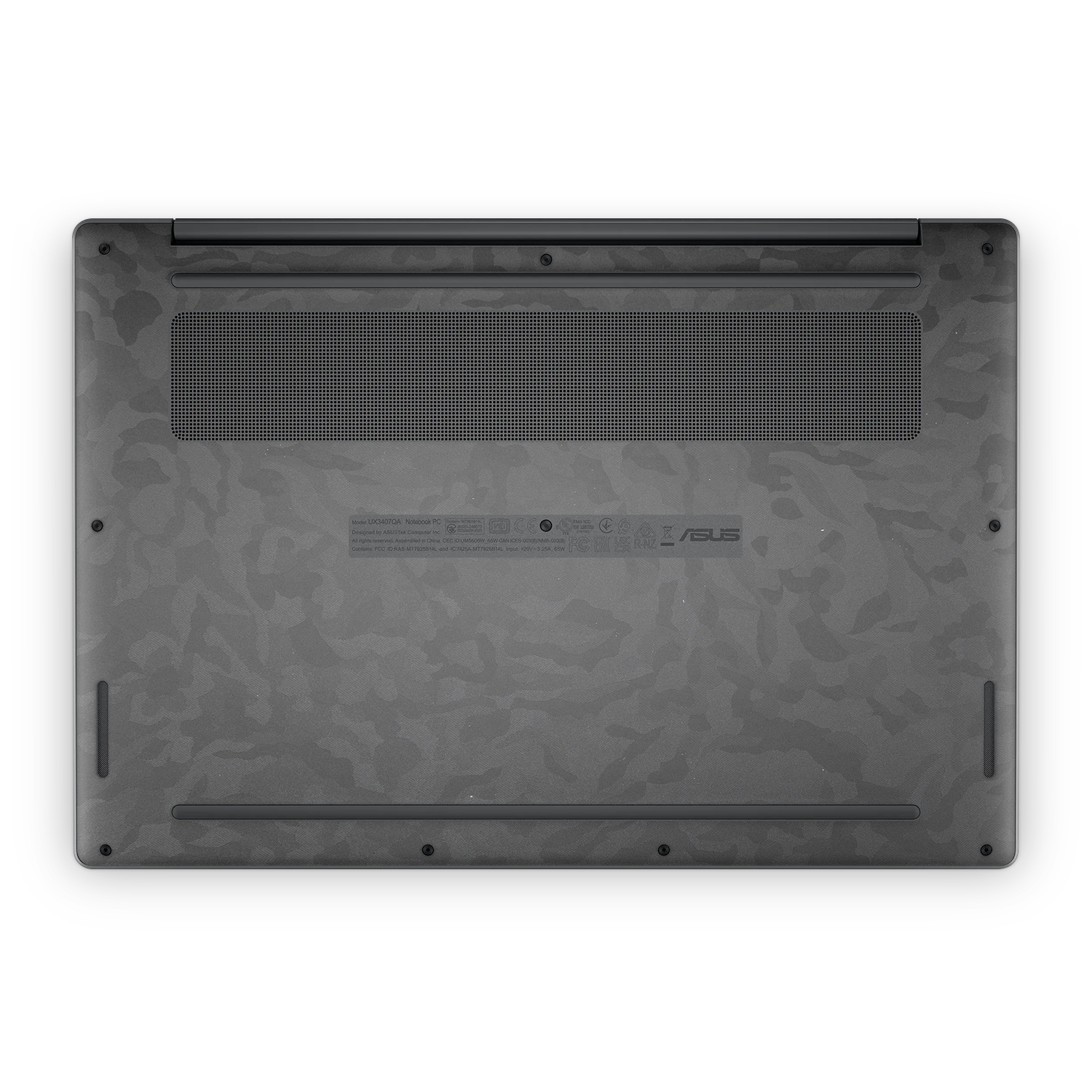 Asus Zenbook A14 2025 Professional Bottom Black Camo Skin Wrap Cover