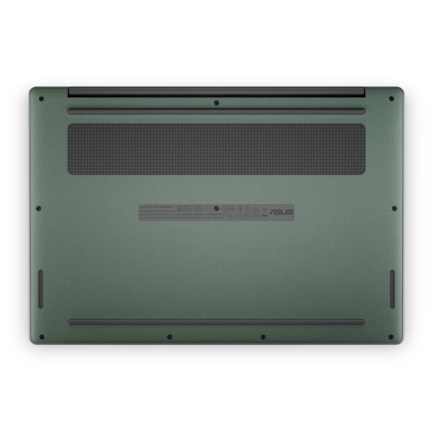 Asus Zenbook A14 2025 Professional Bottom Matte Green Metallic Skin Wrap Cover