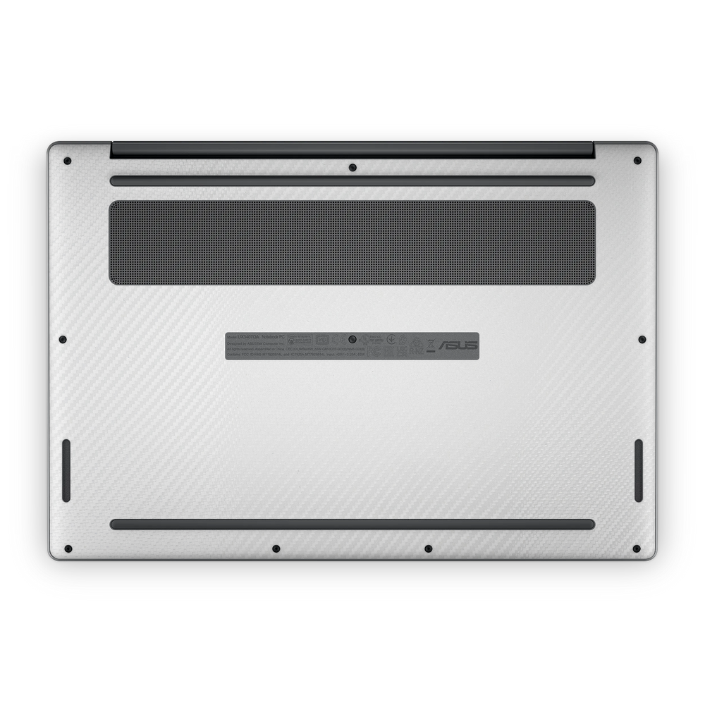 Asus Zenbook A14 2025 Professional Bottom White Carbon Fiber Skin Wrap Cover
