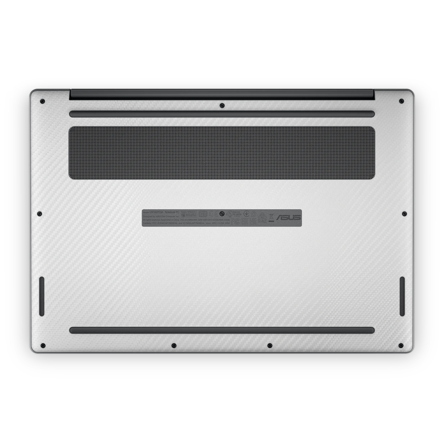 Asus Zenbook A14 2025 Professional Bottom White Carbon Fiber Skin Wrap Cover