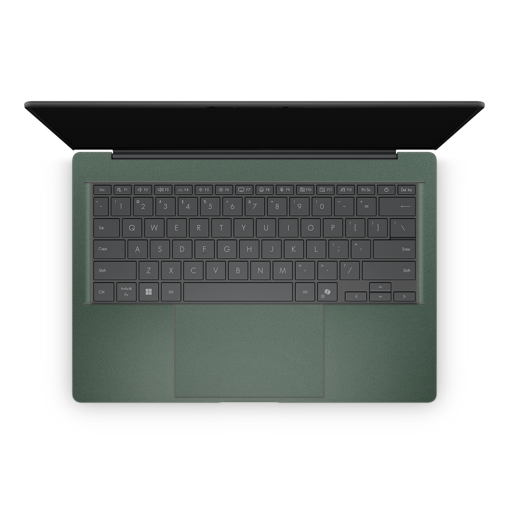 Asus Zenbook A14 2025 Professional Interior Matte Green Metallic Skin Wrap Cover