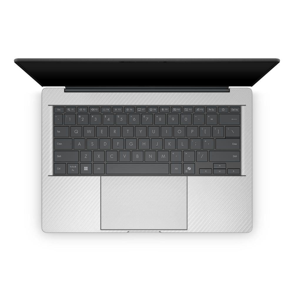 Asus Zenbook A14 2025 Professional Interior White Carbon Fiber Skin Wrap Cover