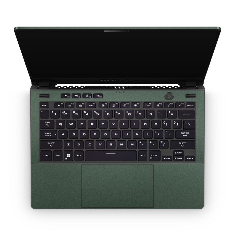 Asus Zephyrus G14 2022 Professional Interior Matte Green Metallic Skin Wrap Cover