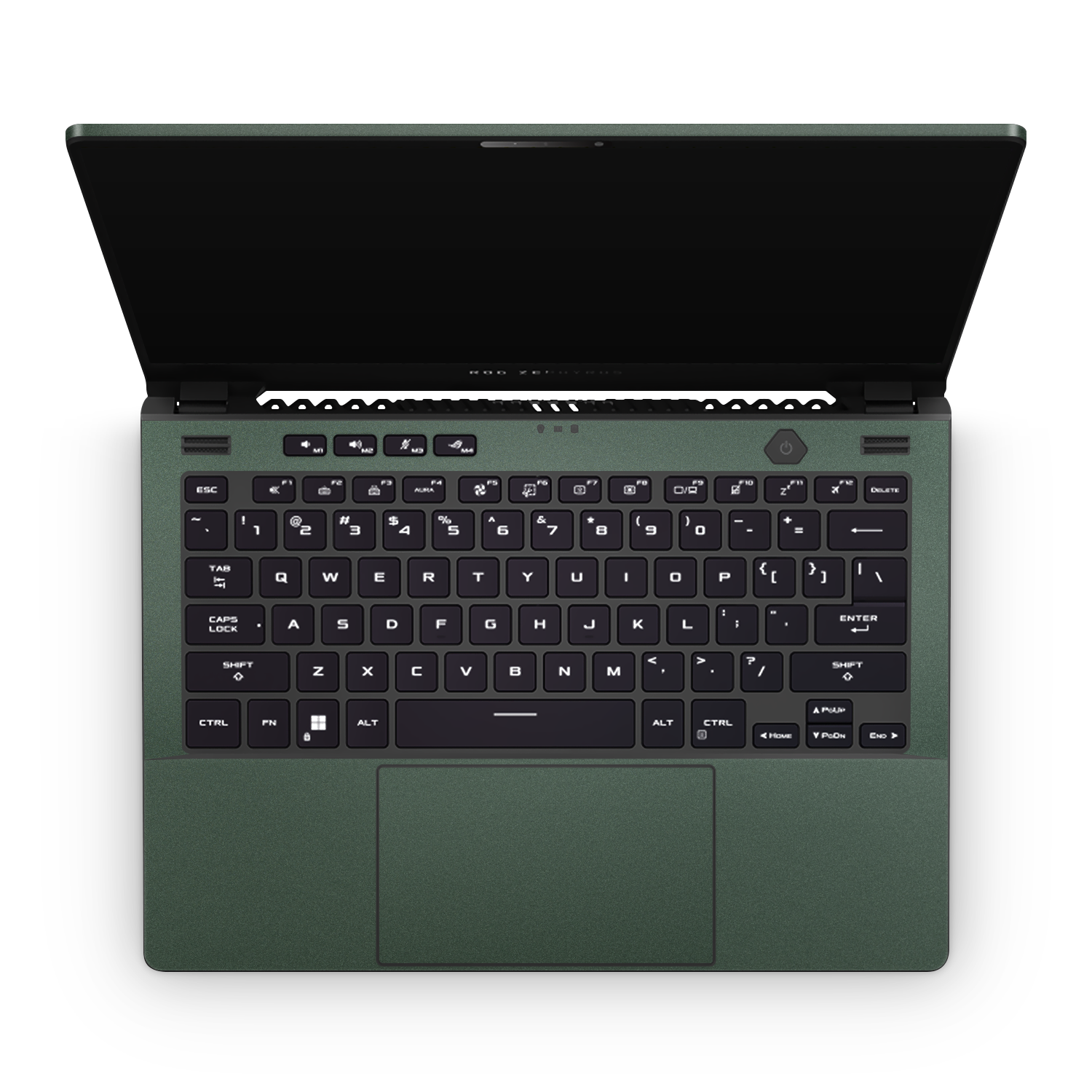 Asus Zephyrus G14 2022 Professional Interior Matte Green Metallic Skin Wrap Cover
