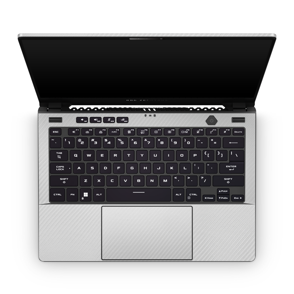 Asus Zephyrus G14 2022 Professional Interior White Carbon Fiber Skin Wrap Cover