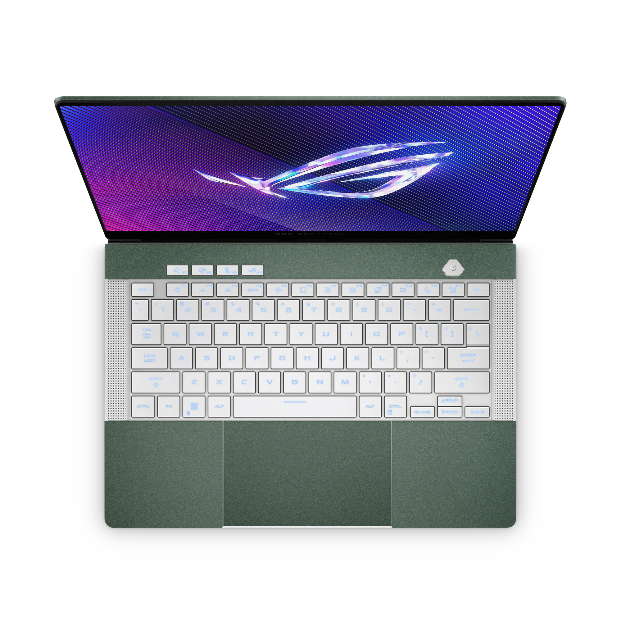 Asus Zephyrus G14 2024-2025 Professional Interior Matte Green Metallic Skin Wrap Cover