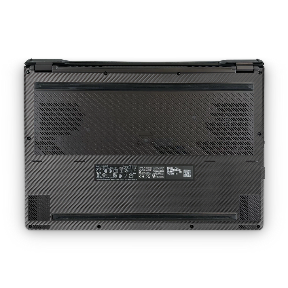Asus Zephyrus G15 2022 Professional Bottom Black Carbon Fiber Skin Wrap Cover