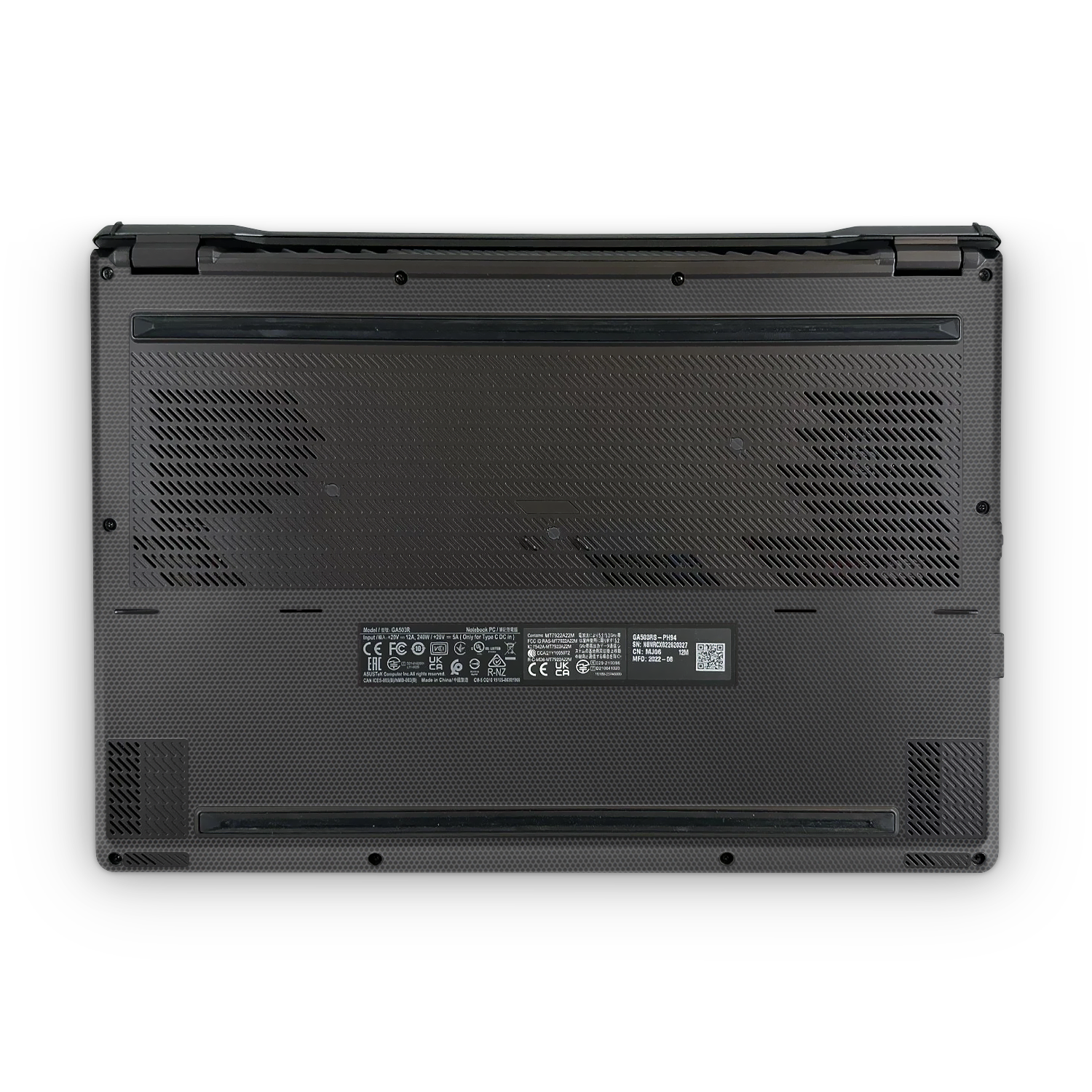 Asus Zephyrus G15 2022 Professional Bottom Black Matrix Skin Wrap Cover
