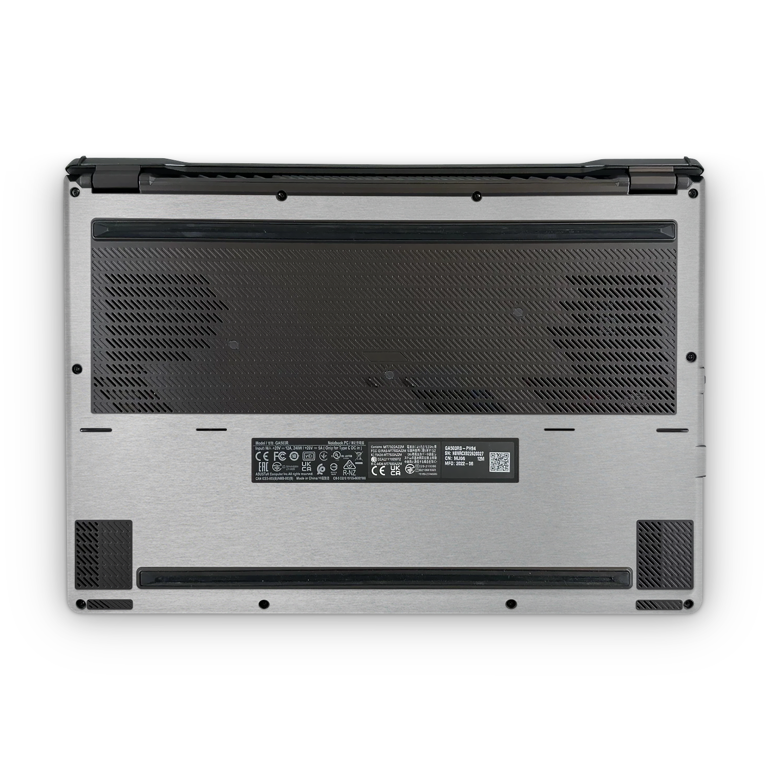 Asus Zephyrus G15 2022 Professional Bottom Brushed Aluminum Skin Wrap Cover