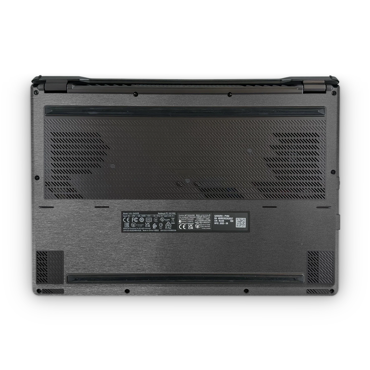 Asus Zephyrus G15 2022 Professional Bottom Brushed Black Skin Wrap Cover