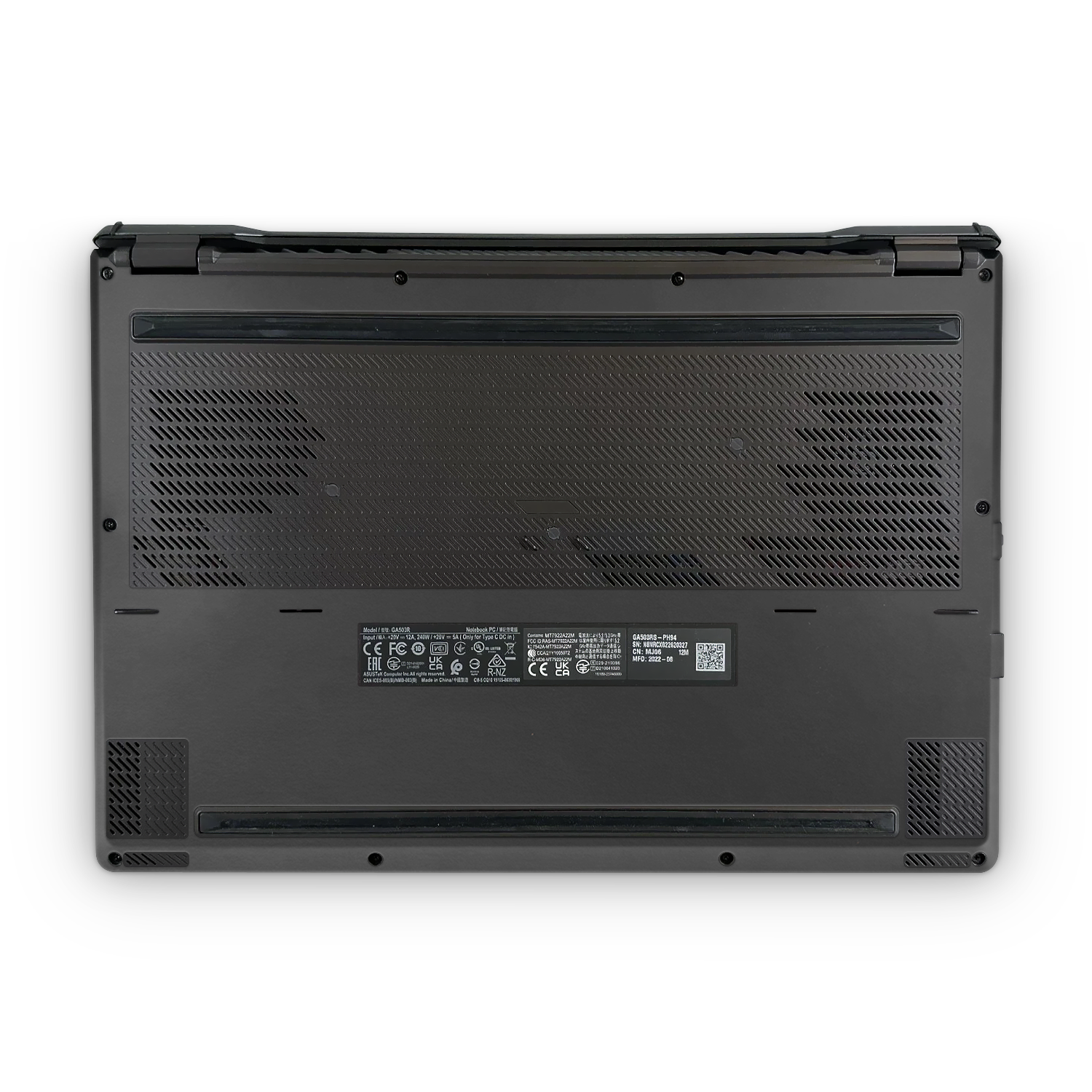 Asus Zephyrus G15 2022 Professional Bottom Matte Black Skin Wrap Cover