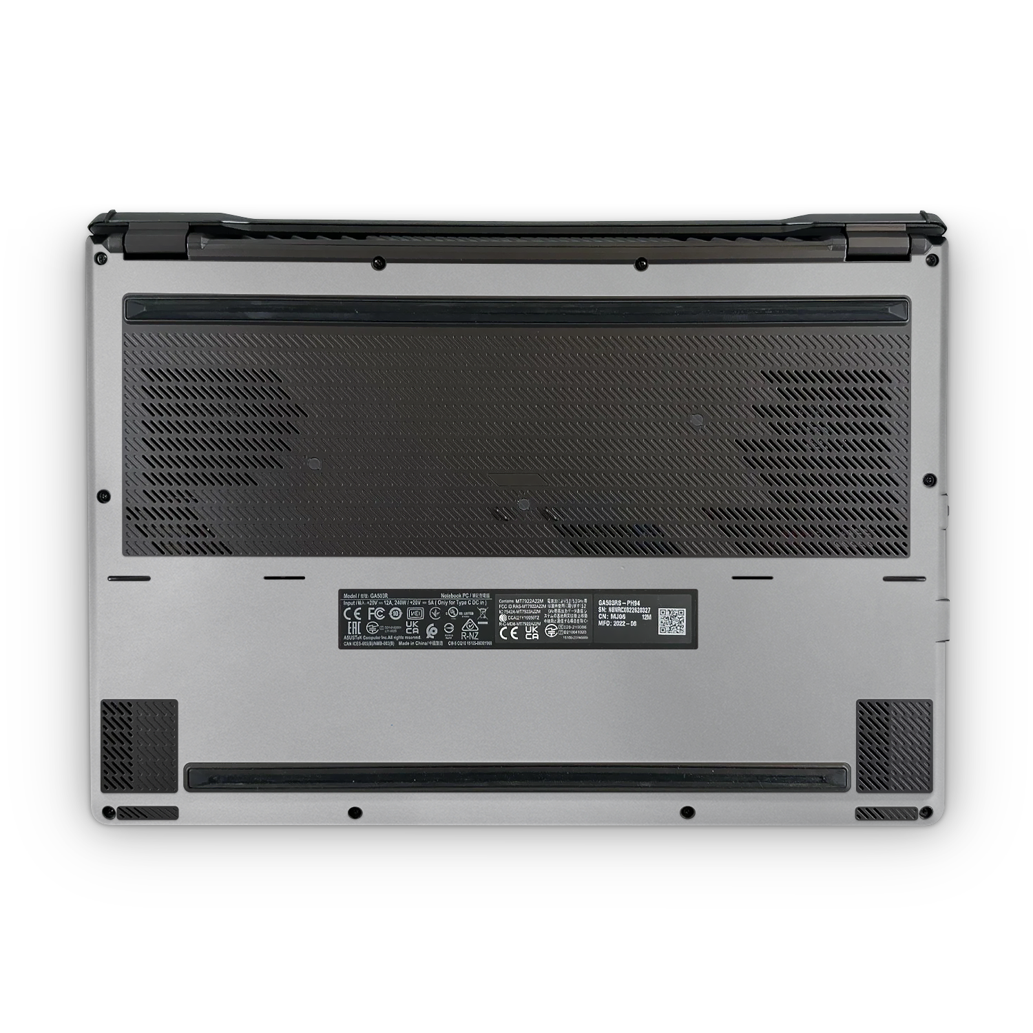 Asus Zephyrus G15 2022 Professional Bottom Satin Aluminum Skin Wrap Cover