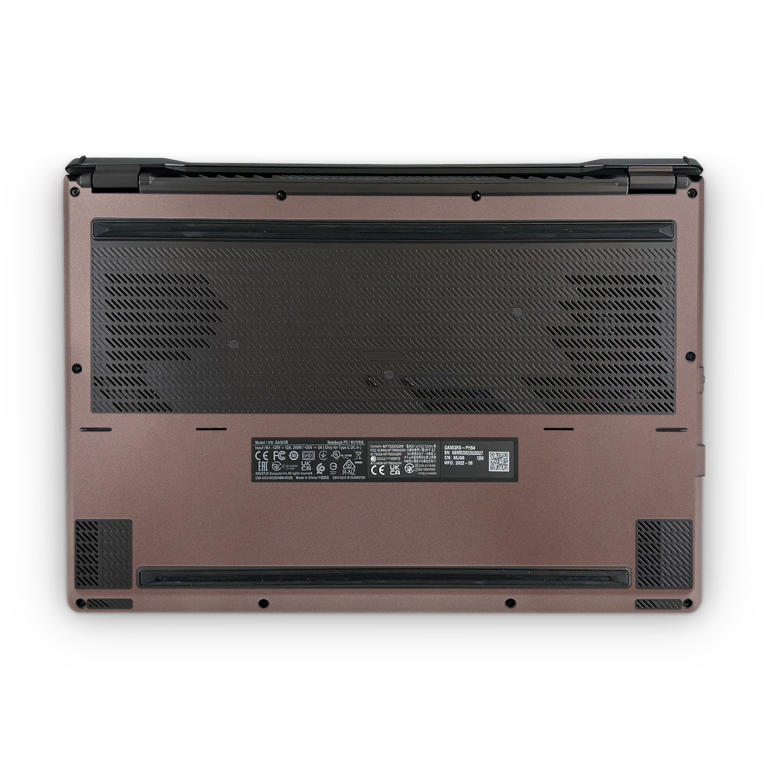 Asus Zephyrus G15 2022 Professional Bottom Satin Frozen Berry Skin Wrap Cover