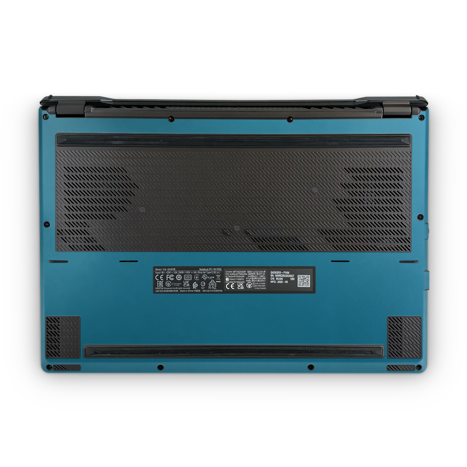 Asus Zephyrus G15 2022 Professional Bottom Satin Ocean Shimmer Skin Wrap Cover