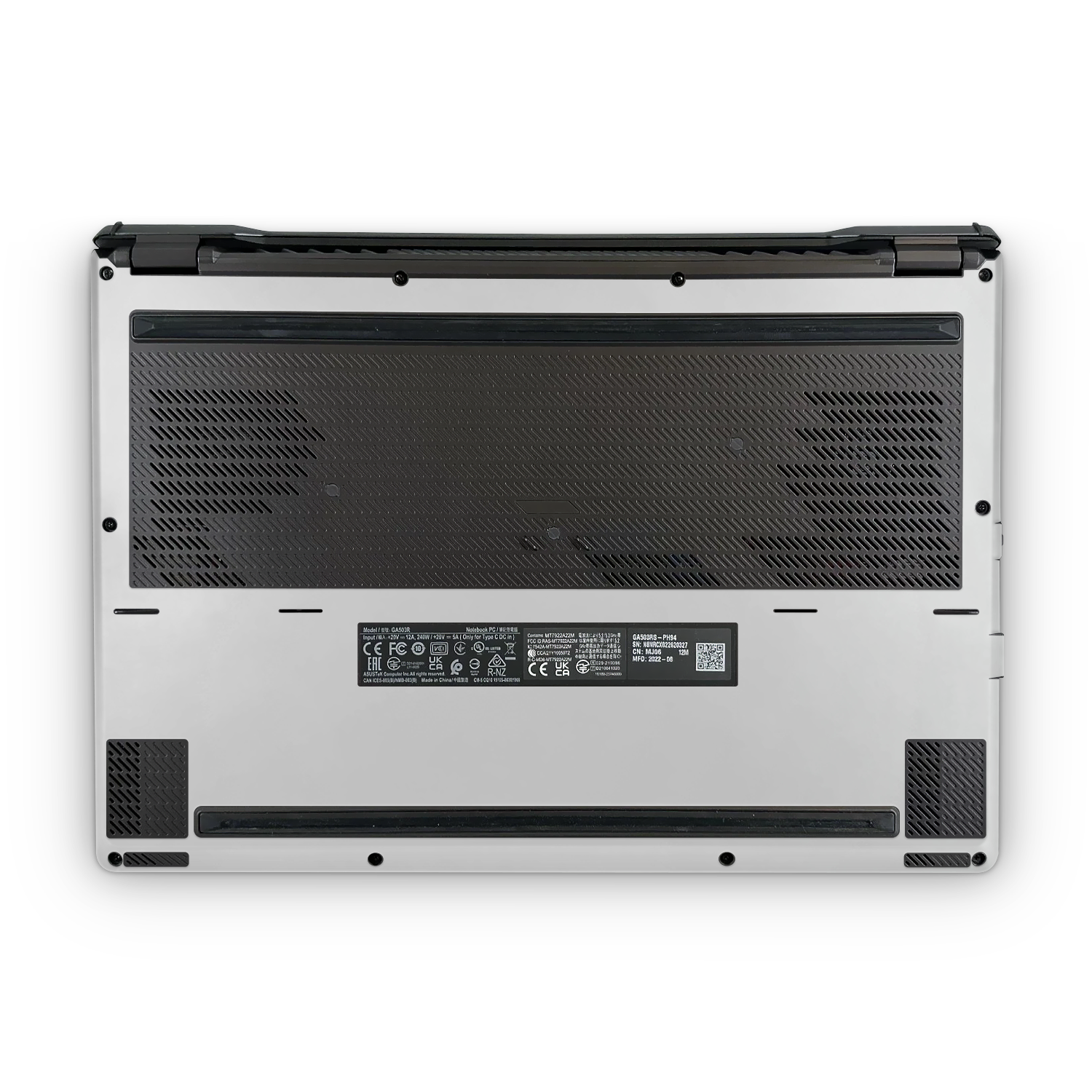 Asus Zephyrus G15 2022 Professional Bottom Satin White Skin Wrap Cover