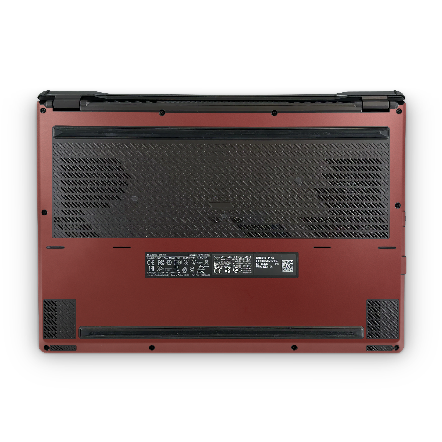 Asus Zephyrus G15 / M16 2021-2022 Professional Bottom Vampire Red Skin Wrap Cover