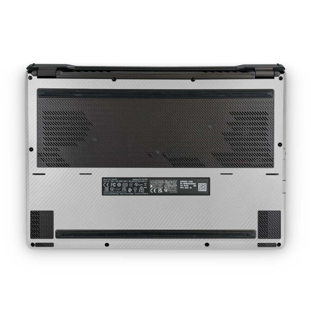 Asus Zephyrus G15 2022 Professional Bottom White Carbon Fiber Skin Wrap Cover