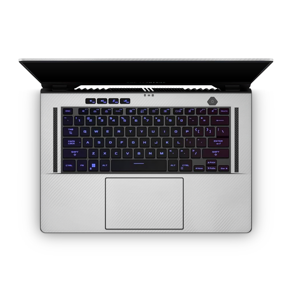 Asus Zephyrus G15 2022 Professional Interior White Carbon Fiber Skin Wrap Cover