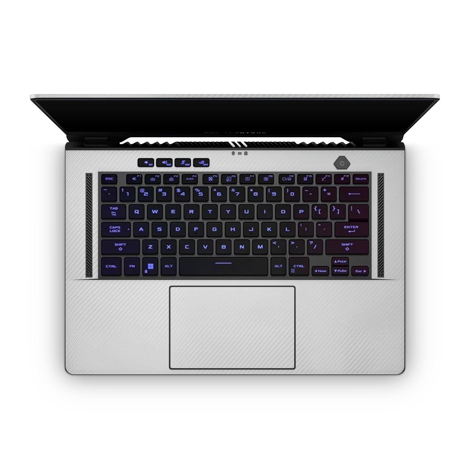 Asus Zephyrus G15 2022 Professional Interior White Carbon Fiber Skin Wrap Cover