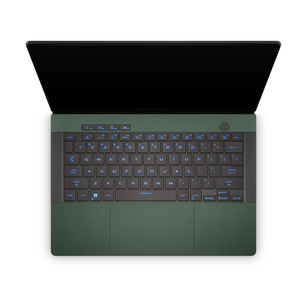 Asus Zephyrus G16 2024-2025 Professional Interior Matte Green Metallic Skin Wrap Cover