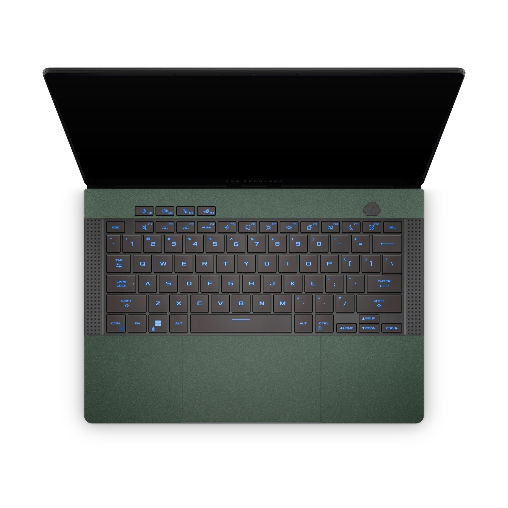 Asus Zephyrus G16 2024-2025 Professional Interior Matte Green Metallic Skin Wrap Cover