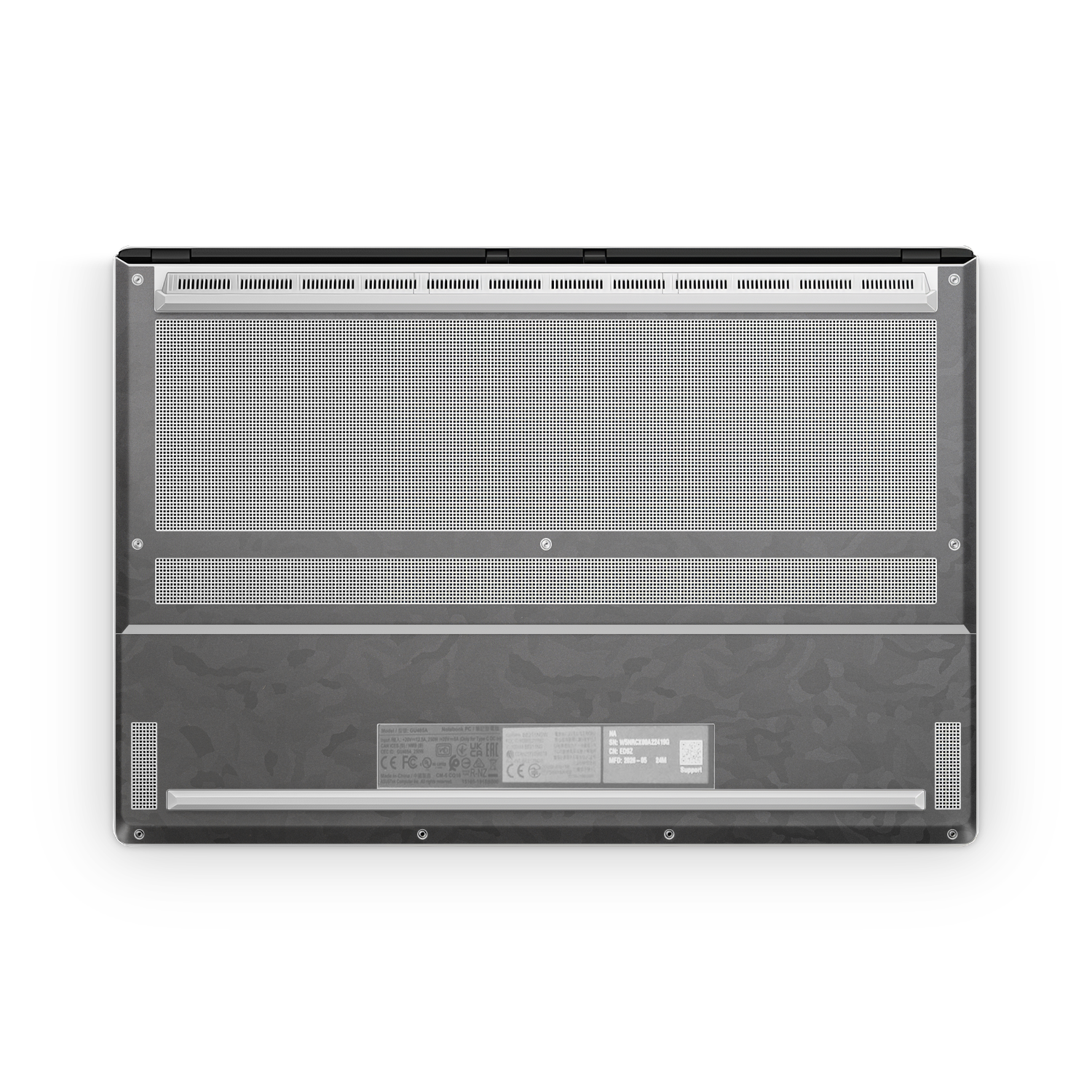 Asus Zephyrus G16 2026 Professional Bottom Black Camo Skin Wrap Cover