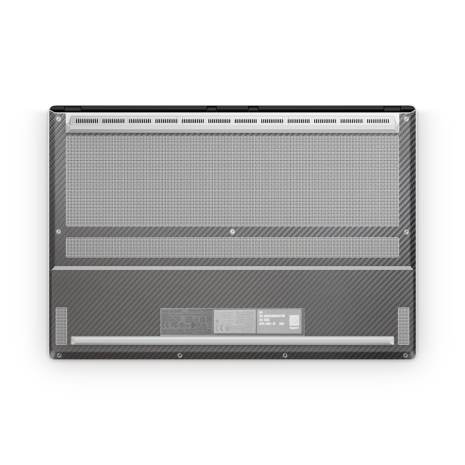 Asus Zephyrus G16 2026 Professional Bottom Black Carbon Fiber Skin Wrap Cover
