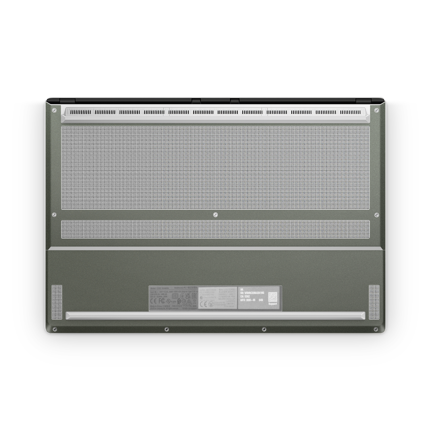Asus Zephyrus G16 2026 Professional Bottom Matte Green Metallic Skin Wrap Cover