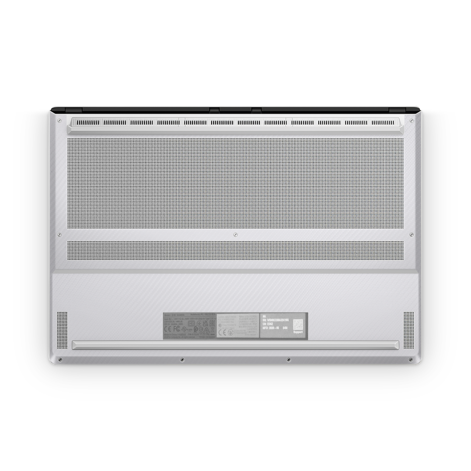 Asus Zephyrus G16 2026 Professional Bottom White Carbon Fiber Skin Wrap Cover