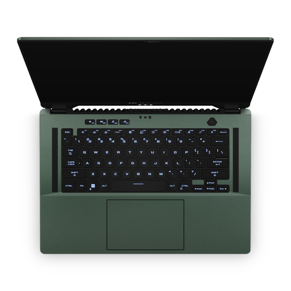 Asus Zephyrus M16 2023 Professional Interior Matte Green Metallic Skin Wrap Cover
