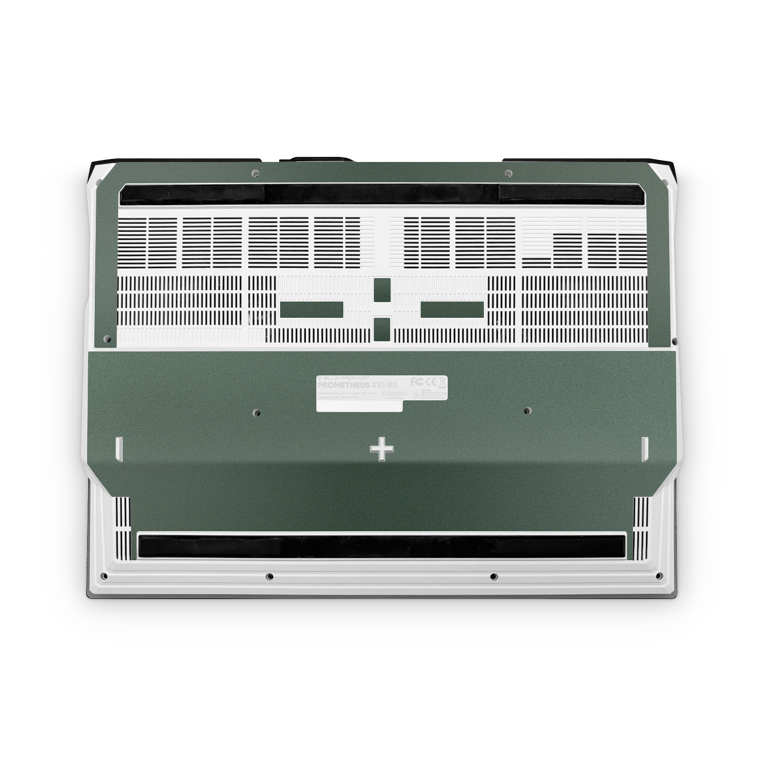 Eluktronics Prometheus XVI G2 2023 Professional Bottom Matte Green Metallic Skin Wrap Cover