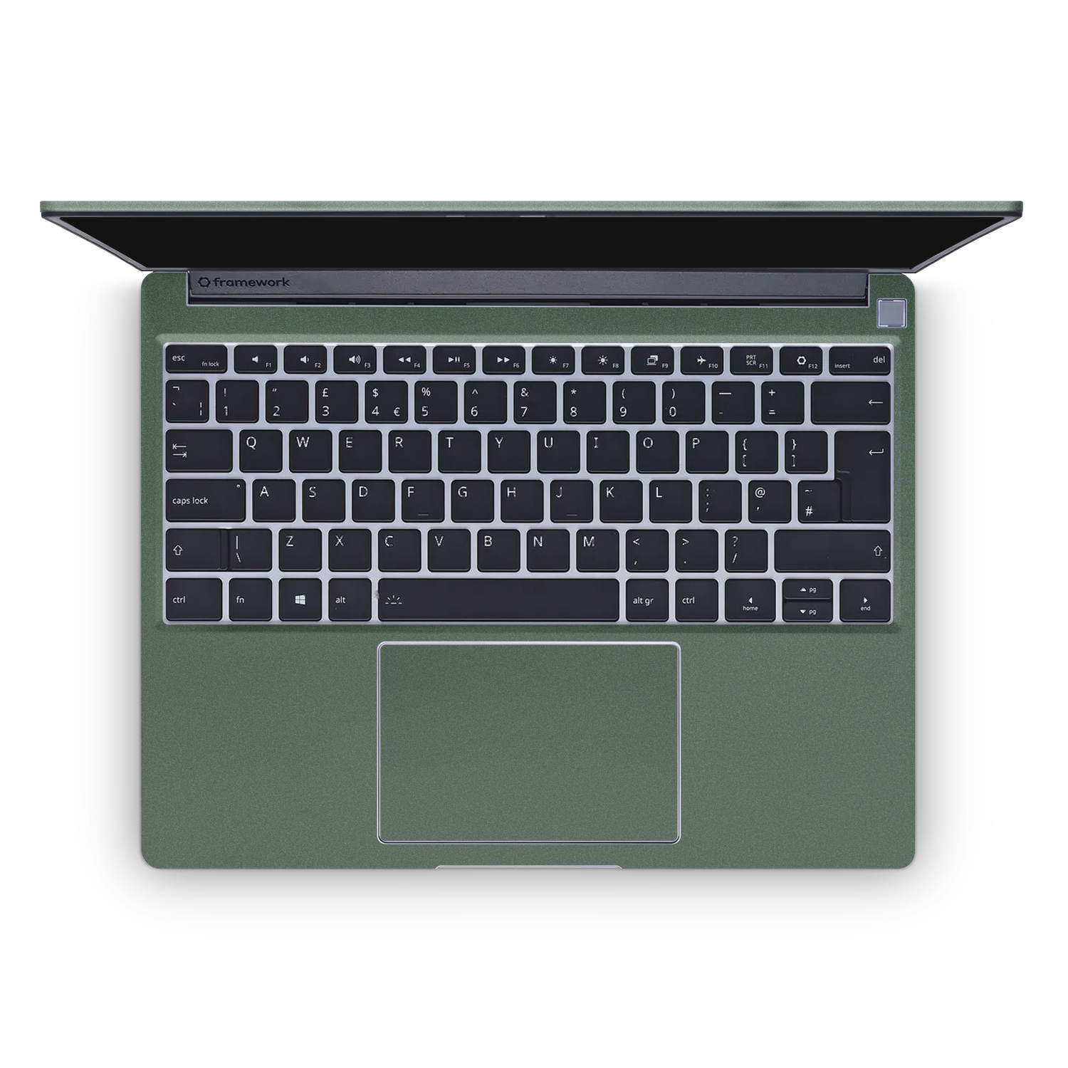 Framework 13" 2021+ Professional Interior Matte Green Metallic Skin Wrap Cover
