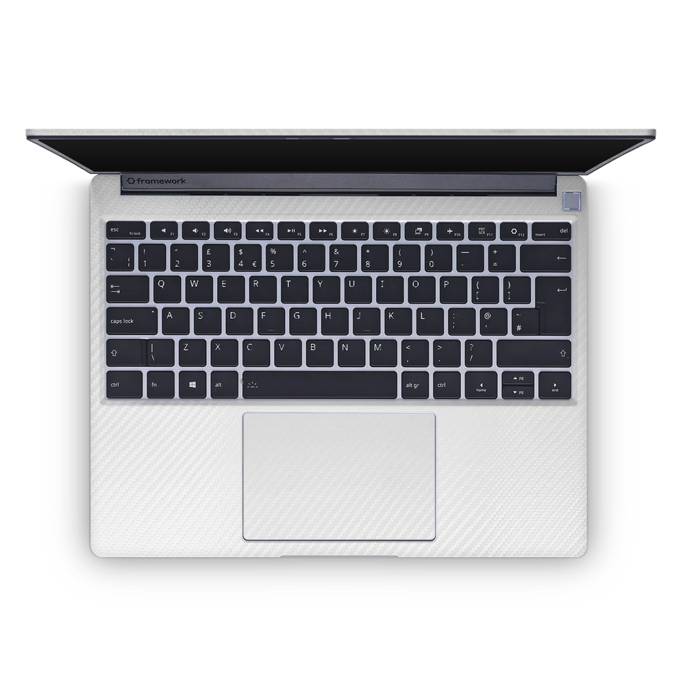 Framework 13 2021 Professional Interior White Carbon Fiber Skin Wrap Cover