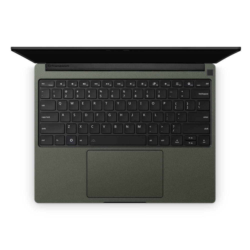 Framework Laptop 13 Pro Professional Interior Matte Green Metallic Skin Wrap Cover