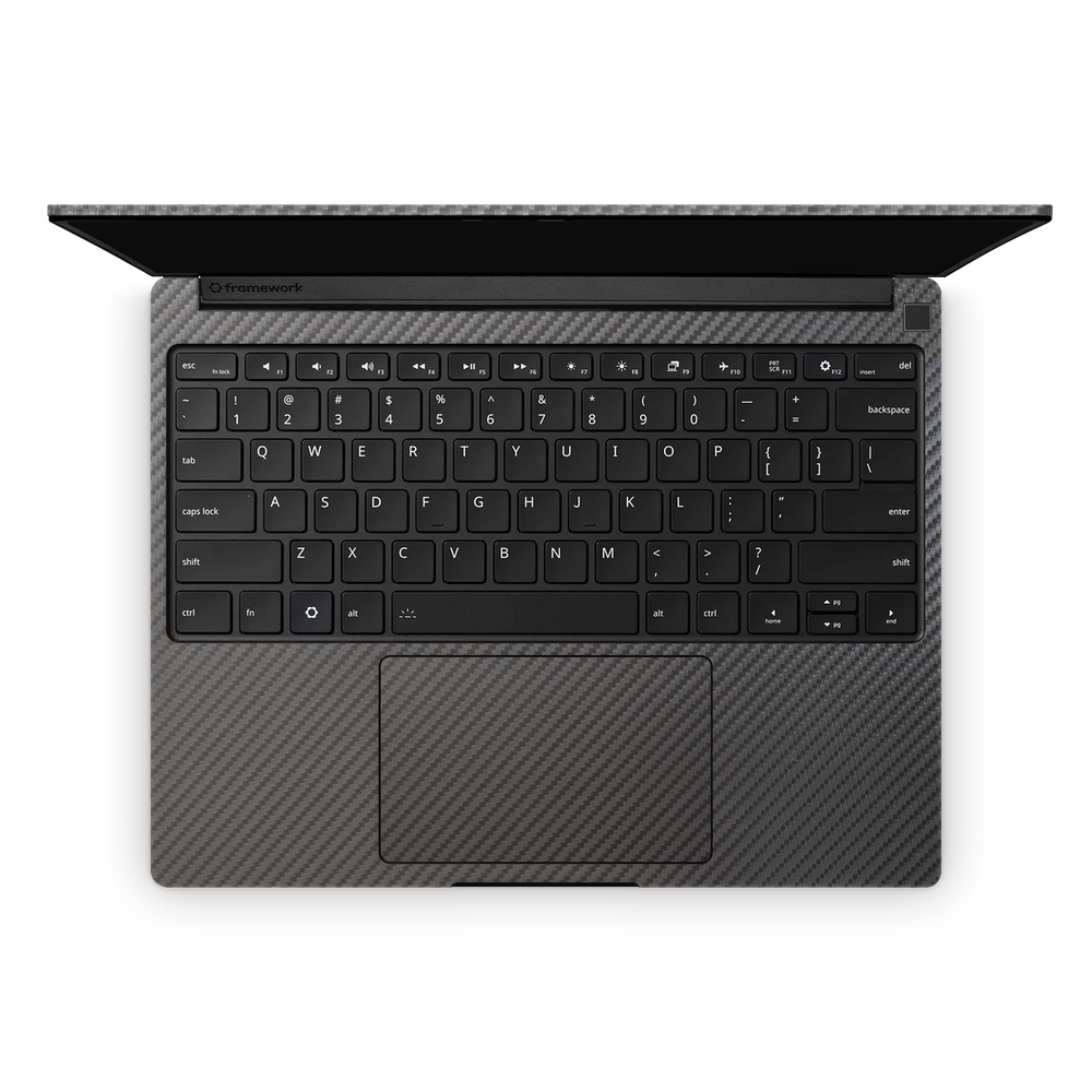 Framework Laptop 13 Pro Ultimate Interior Black Carbon Fiber Skin Wrap Cover