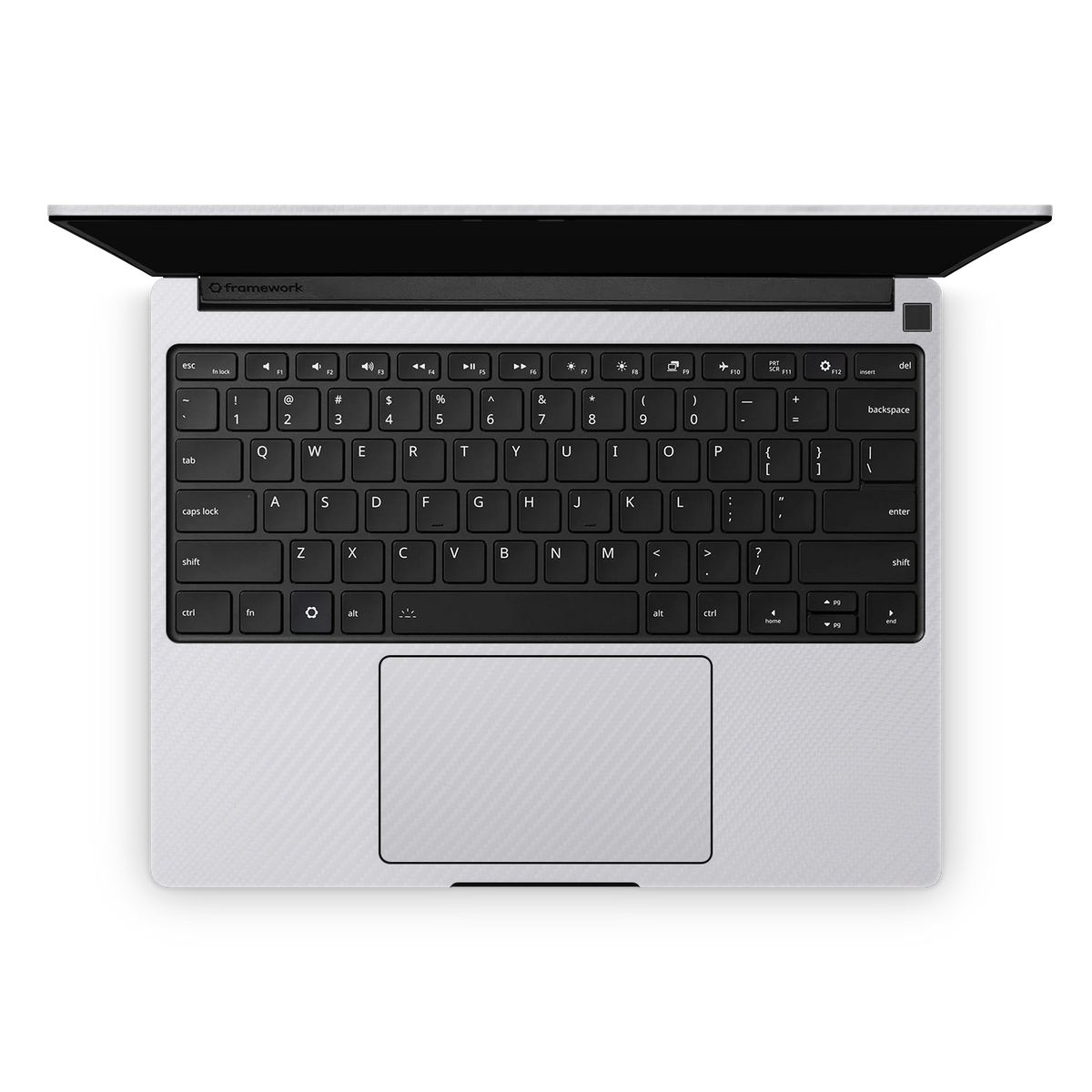 Framework Laptop 13 Pro Ultimate Interior White Carbon Fiber Skin Wrap Cover