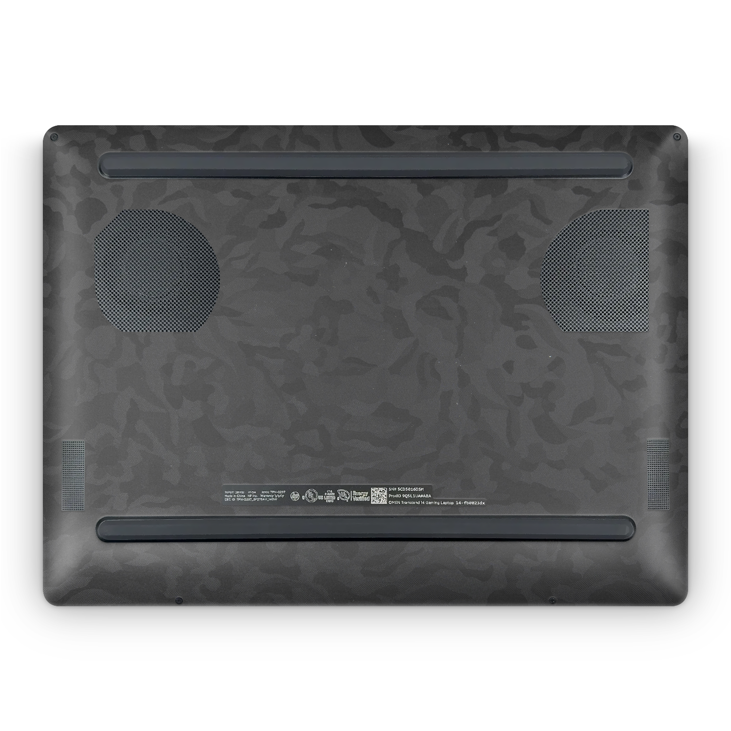 Hp Omen Transcend 14 2024 Professional Bottom Black Camo Skin Wrap Cover
