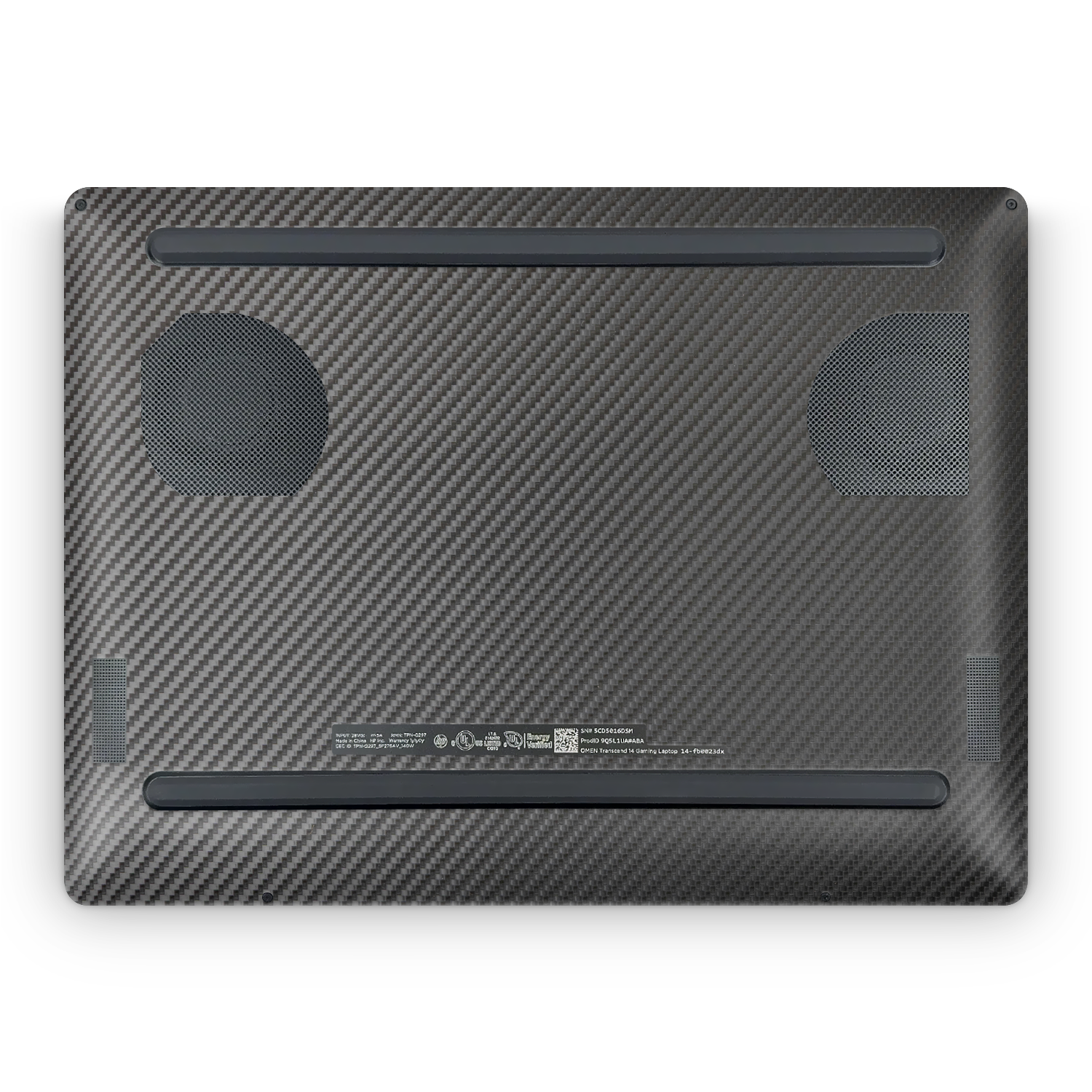 Hp Omen Transcend 14 2024 Professional Bottom Black Carbon Fiber Skin Wrap Cover