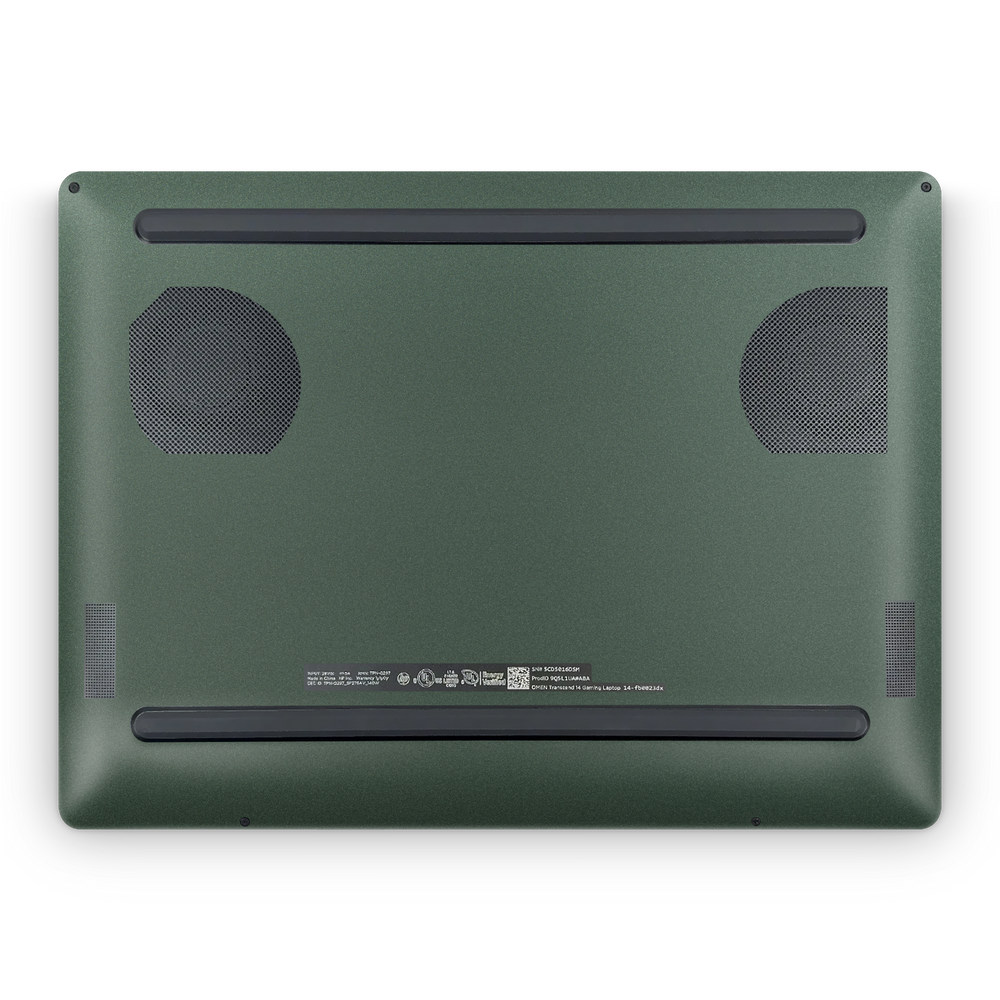 HP Omen 14" Transcend 2024 Professional Bottom Matte Green Metallic Skin Wrap Cover