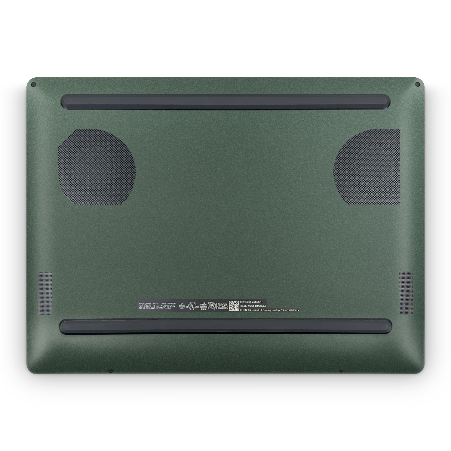 HP Omen 14" Transcend 2024 Professional Bottom Matte Green Metallic Skin Wrap Cover