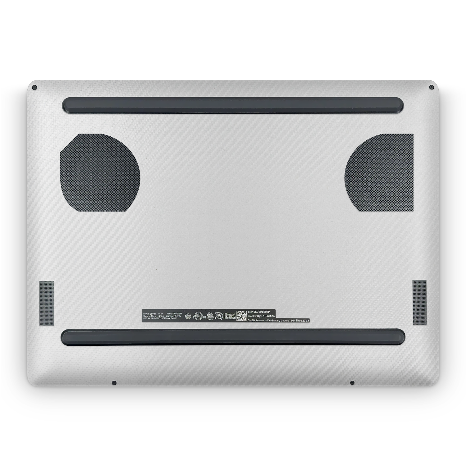 Hp Omen Transcend 14 2024 Professional Bottom White Carbon Fiber Skin Wrap Cover