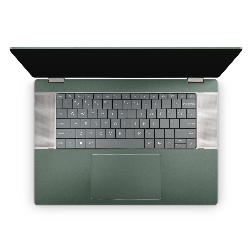 HP Omnibook X Flip 16 2025 Professional Interior Matte Green Metallic Skin Wrap Cover