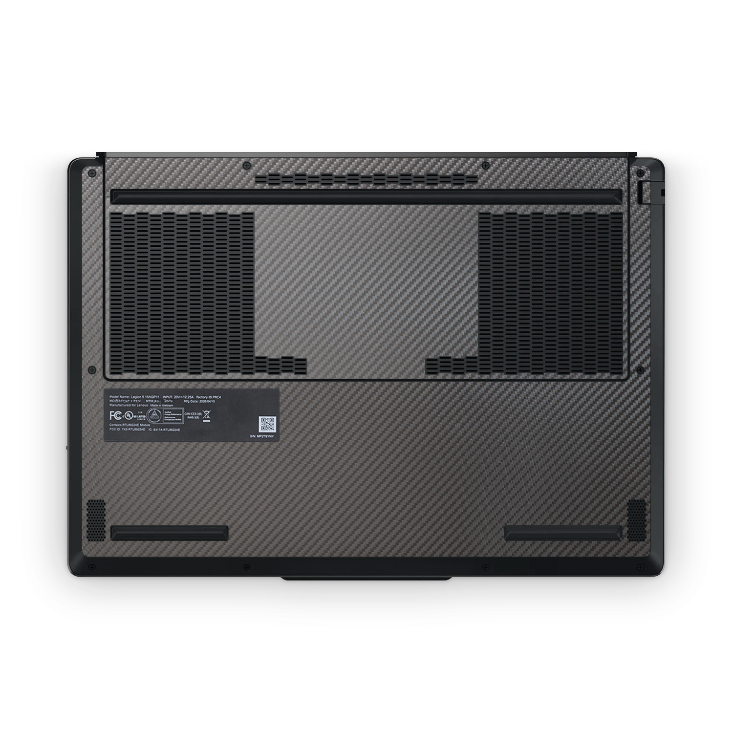 Lenovo Legion 5 2026 Professional Black Carbon Fiber Skin Wrap Cover