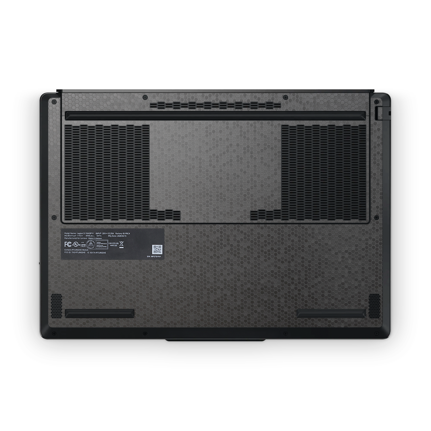 Lenovo Legion 5 2026 Professional Black Honeycomb Skin Wrap Cover