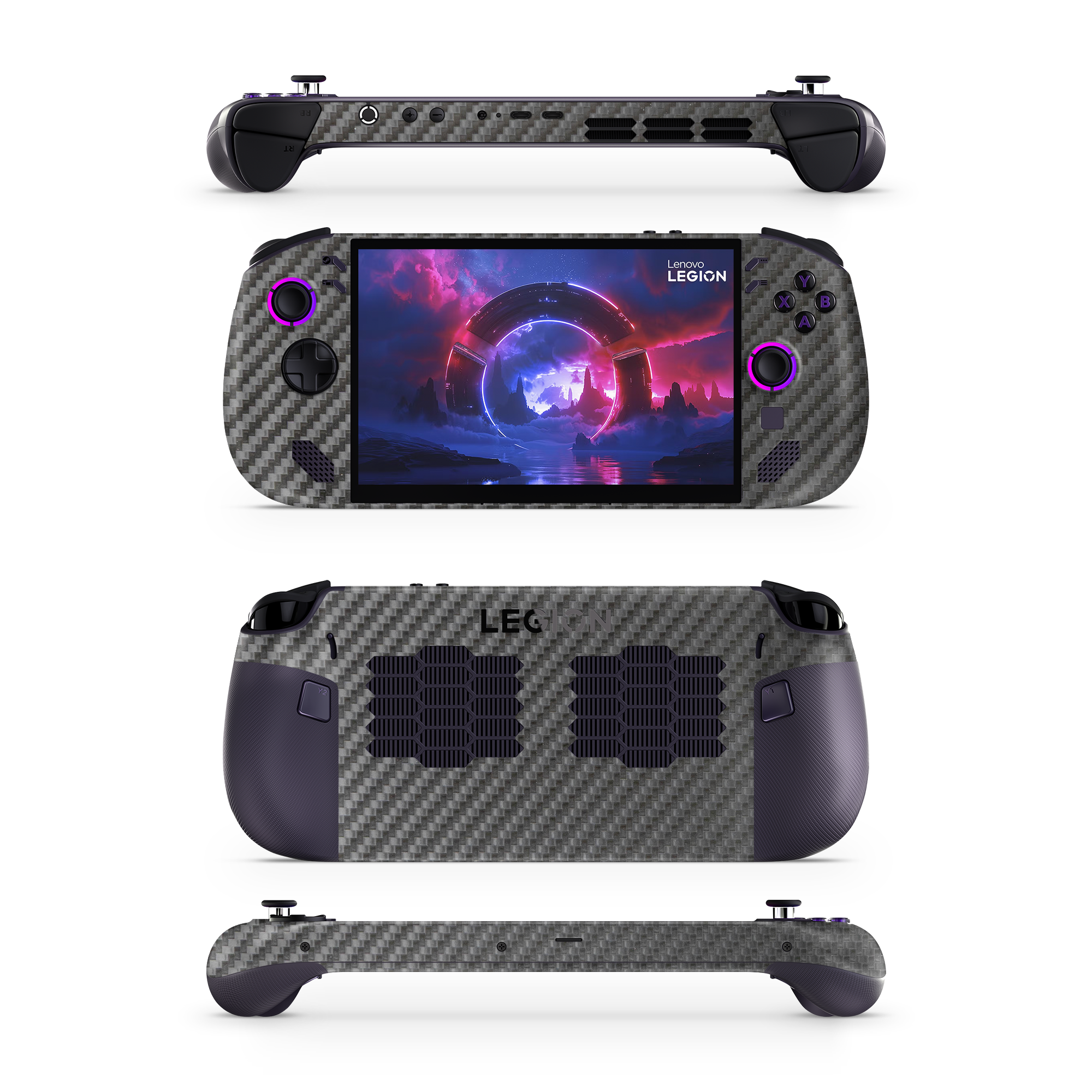 Lenovo Legion Go S Essentials Black Carbon Fiber Skin Wrap Cover