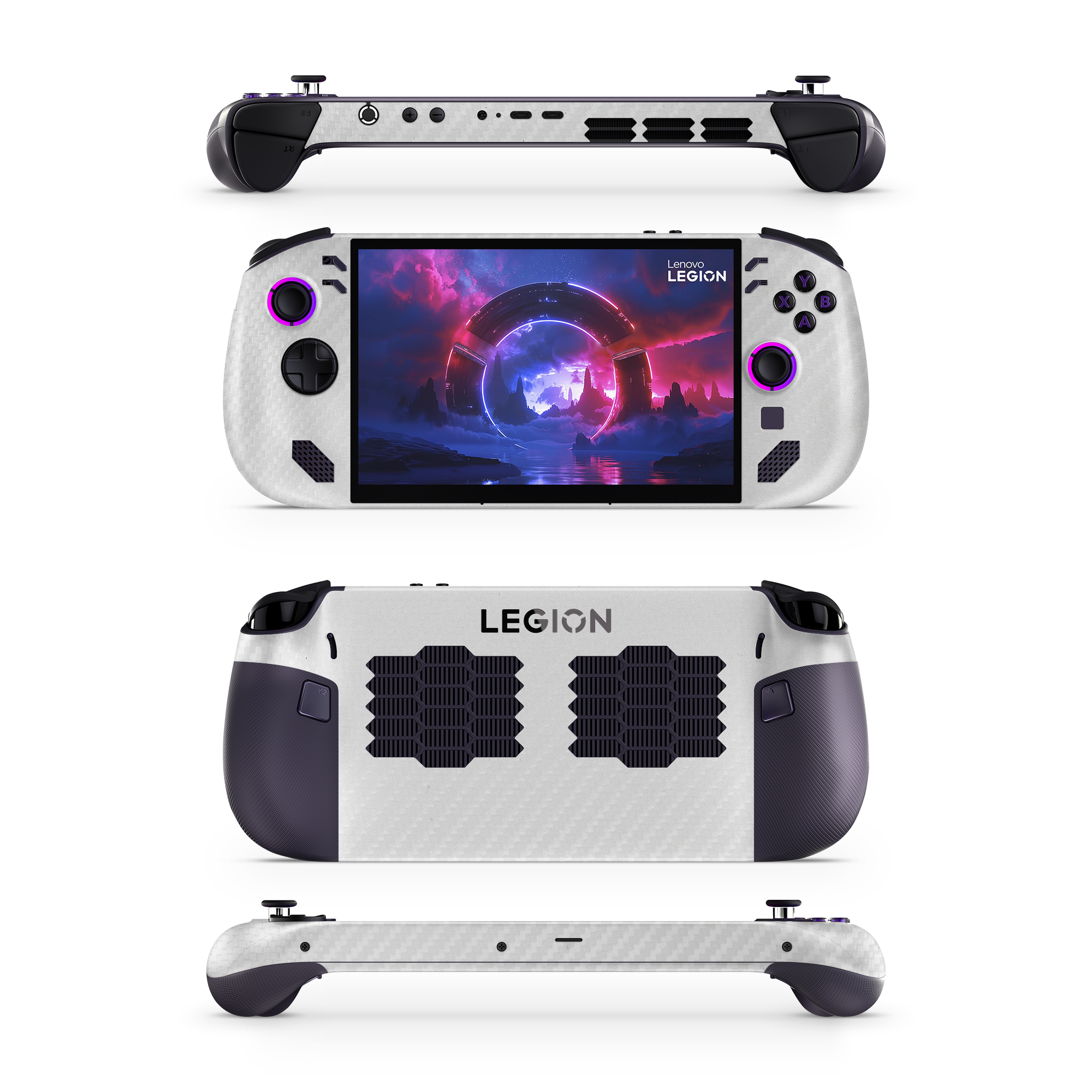 Lenovo Legion Go S Essentials White Carbon Fiber Skin Wrap Cover