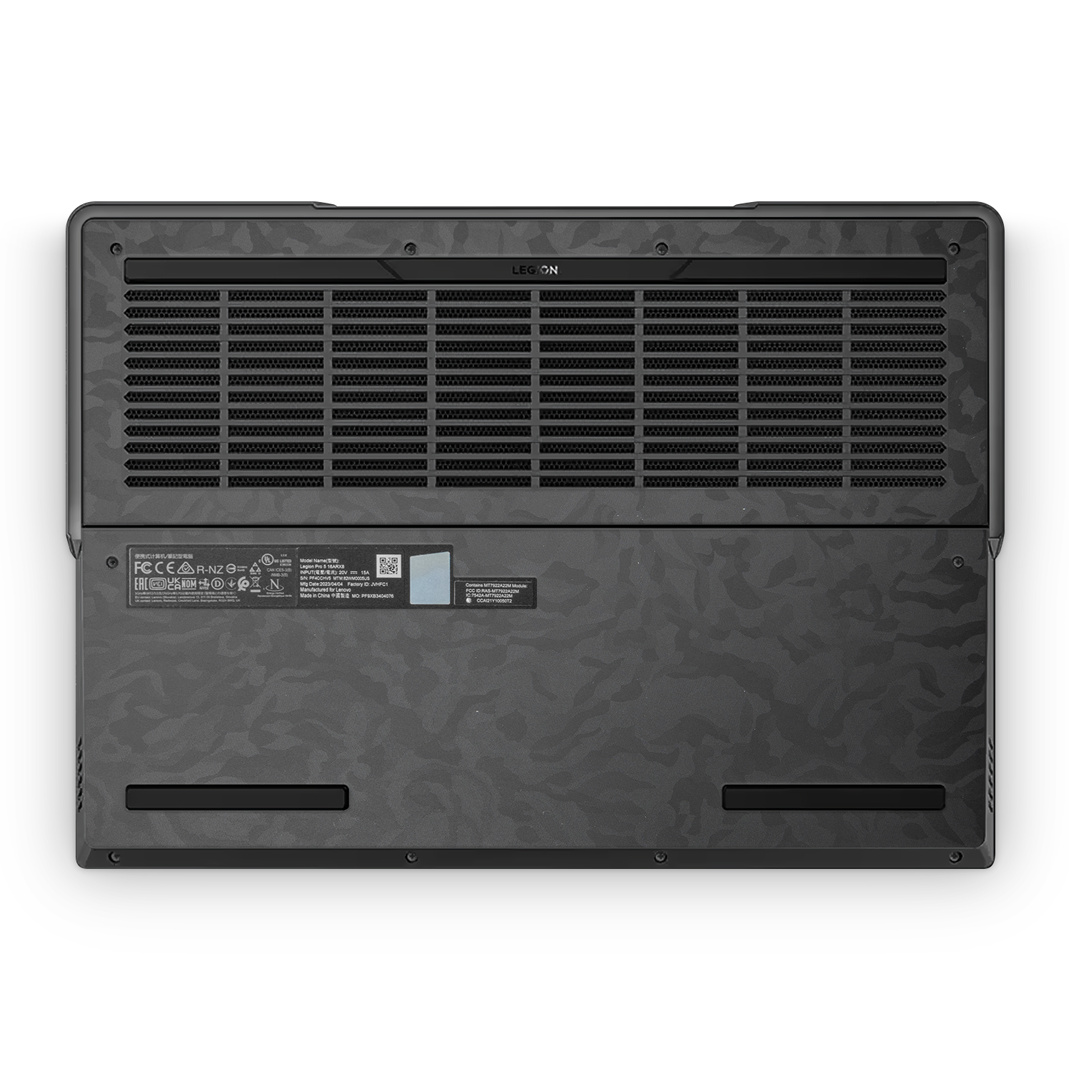 Lenovo Legion Professional 5 Gen 8 2023 Professional Bottom Black Camo Skin Wrap Cover