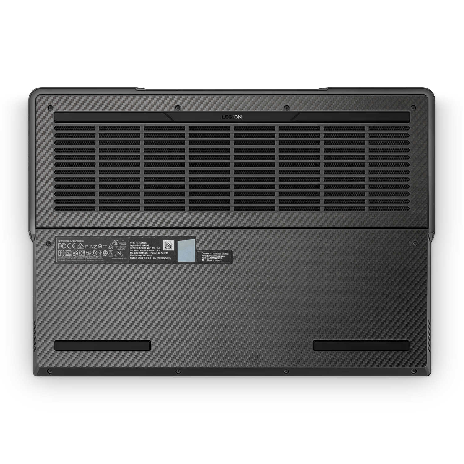 Lenovo Legion Professional 5 Gen 8 2023 Professional Bottom Black Carbon Fiber Skin Wrap Cover